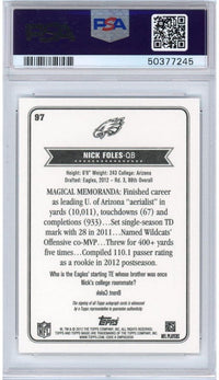 Graded 2012 Topps Magic Nick Foles #97 Rookie RC Autograph Football Card PSA 10 Gem Mint