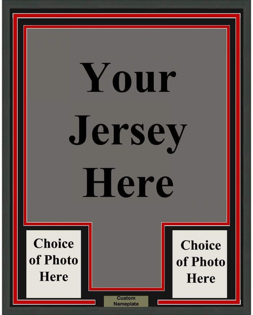 Framed Custom Frame Your Jersey 35x39 Professionally Framed & Matted Deluxe Framing with Photos Jersey Free Shipping