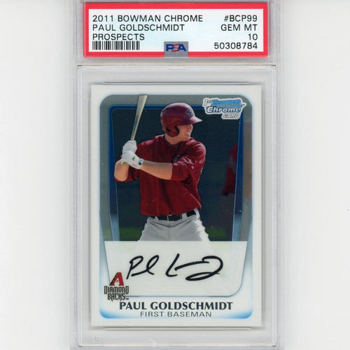 Graded 2011 Bowman Chrome Prospects Paul Goldschmidt #BCP99 Rookie RC Baseball Card PSA 10 Gem Mint