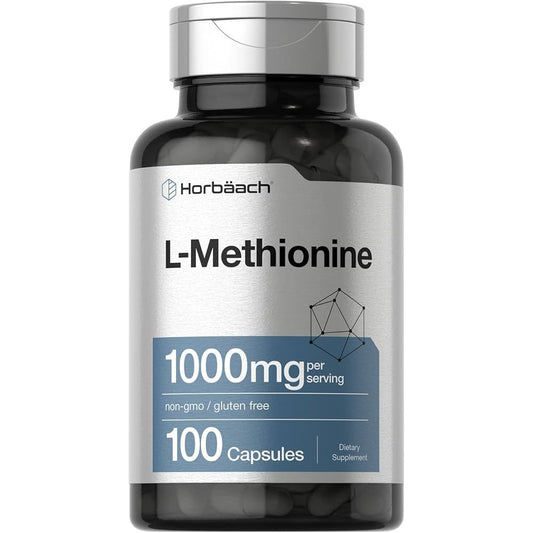 Horbäach L-Methionine Powder (USP Grade), 1000 Grams (1 kg) Bulk Supply
