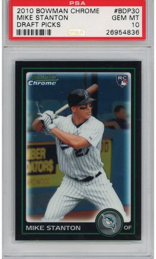 Graded 2010 Bowman Chrome Draft Picks Mike Giancarlo Stanton #BDP30 Rookie RC Baseball Card PSA 10 Gem Mint