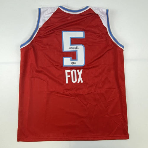 Autographed/Signed De'Aaron Fox Sacramento Red City Edition Basketball Jersey Beckett BAS COA
