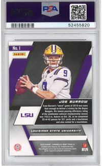 Graded 2020 Panini Chronicles Draft Picks Joe Burrow #1 XR Rookie RC Football Card PSA 10 Gem Mint