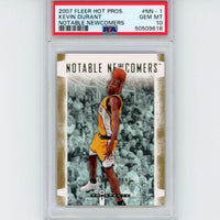 Graded 2007-08 Fleer Hot Prospects Kevin Durant #NN-1 Rookie RC Notable Newcomers Basketball Card PSA 10 Gem Mint