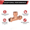 3/4" x 3/4" x 3/4" Copper Press x Press x Female Thread Tee (Lead Free)