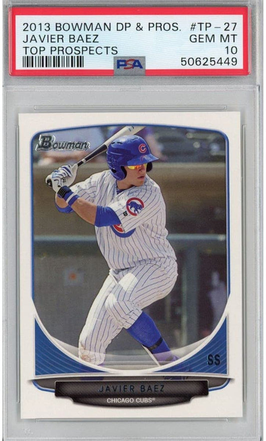 Graded 2013 Bowman Draft Picks & Top Prospects Javier Baez #TP-27 Rookie RC Baseball Card PSA 10 Gem Mint