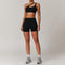 Premium Black / Diagonal Shoulder Bra+Shorts / S