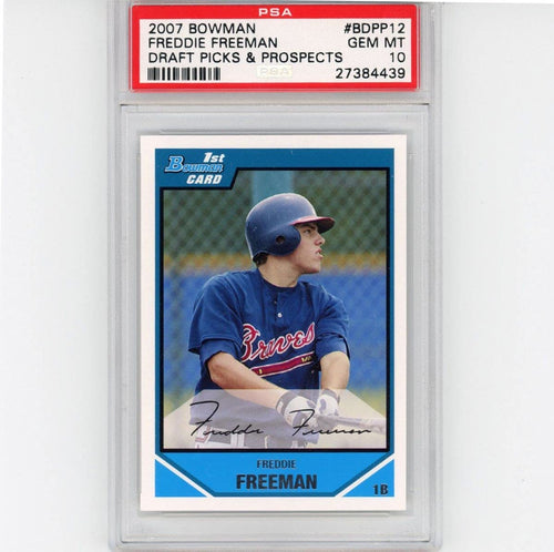 Graded 2007 Bowman Draft Picks & Prospects Freddie Freeman #BDPP12 Rookie RC Baseball Card PSA 10 Gem Mint