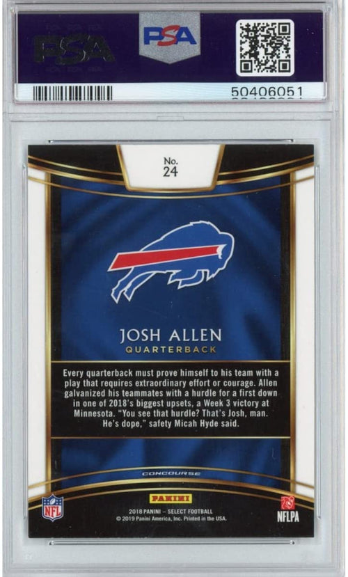 Graded 2018 Panini Select Josh Allen #24 Rookie RC Football Card PSA 10 Gem Mint