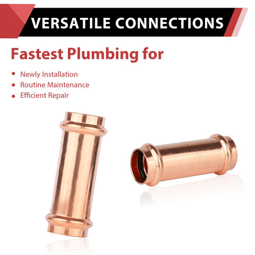 30 Pcs 1" Press Copper Extended Coupling (Lead Free)