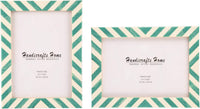 Candy Cane Mint Resin Inlay Picture Frame, Green - White, 3 Sizes (Set of 2)