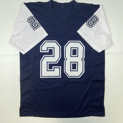 Autographed/Signed Darren Woodson Dallas Blue Football Jersey JSA COA