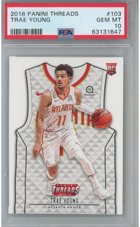 Graded 2018-19 Panini Threads Trae Young #103 Rookie RC Basketball Card PSA 10 Gem Mint