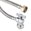 18" 1/2" Push x 1/2" FIP Faucet Hose Connector,1/4-Turn, Angle