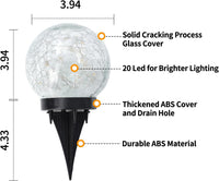 6 Pack Solar Globe Lights Outdoor Waterproof