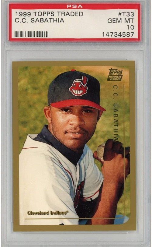 Graded 1999 Topps Traded CC C.C. Sabathia #T33 Rookie RC Baseball Card PSA 10 Gem Mint