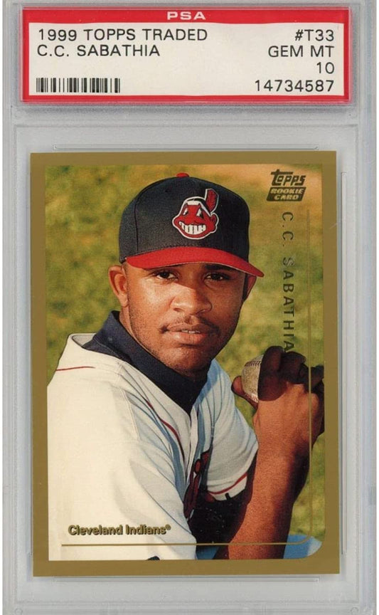 Graded 1999 Topps Traded CC C.C. Sabathia #T33 Rookie RC Baseball Card PSA 10 Gem Mint