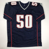 Autographed/Signed Mike Vrabel New England Blue Football Jersey Beckett BAS COA