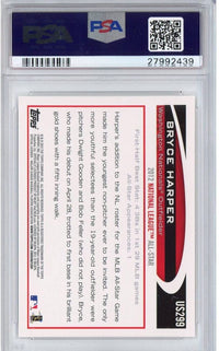 Graded 2012 Topps Update Bryce Harper #US299 Batting Rookie RC Baseball Card PSA 10 Gem Mint