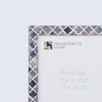 Poster Frames Moroccan Pattern Bone & Resin Inlay, Grey, 15 Sizes