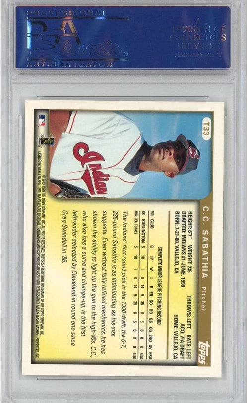 Graded 1999 Topps Traded CC C.C. Sabathia #T33 Rookie RC Baseball Card PSA 10 Gem Mint