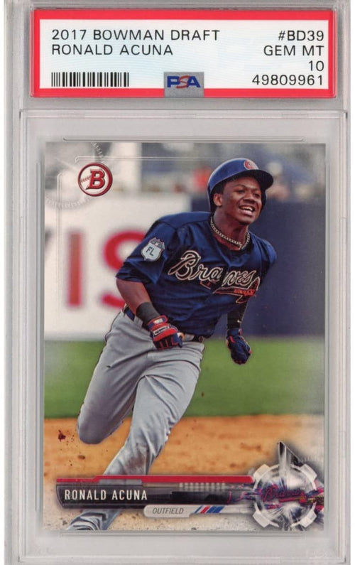 Graded 2017 Topps Bowman Draft Ronald Acuna Jr. #BD39 Rookie RC Baseball Card PSA 10 Gem Mint