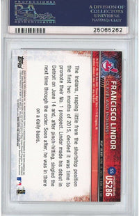 Graded 2015 Topps Update Francisco Lindor #US286 Rookie RC Baseball Card PSA 10 Gem Mint