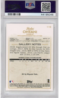 Graded 2018 Topps Gallery Shohei Ohtani #116 Rookie RC Baseball Card PSA 10 Gem Mint