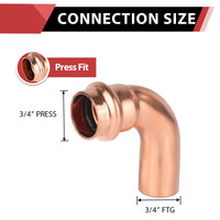 3/4" Press Copper Street Elbow (Lead Free) Plumbingsell