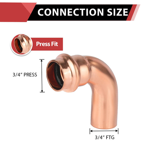 3/4" Press Copper Street Elbow (Lead Free) Plumbingsell