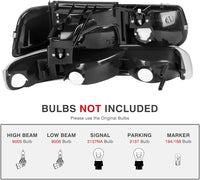 Autosaver88 Headlight Assembly Compatible With 19992002 Chevy Silverado 1500 250020012002 1500hd 2500hd 350020002006 Tahoe Suburban 2500 Headlamp Bumper Lights Black Housing Amber Reflector