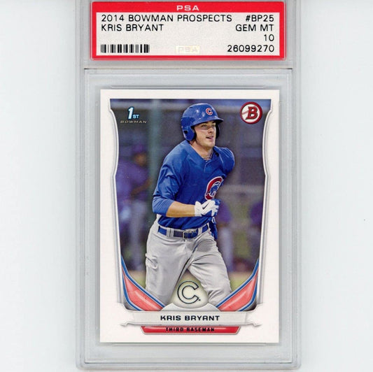 Graded 2014 Bowman Prospects Kris Bryant #BP25 Rookie RC Baseball Card PSA 10 Gem Mint
