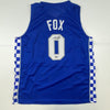 Autographed/Signed De'Aaron Fox Kentucky Blue College Basketball Jersey Beckett BAS COA