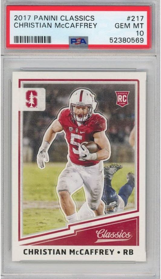 Graded 2017 Panini Classics Christian McCaffrey #217 Rookie RC Football Card PSA 10 Gem Mint