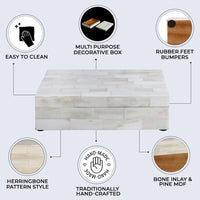 Decorative Box White Bone Inlay Collection White 8 Sizes