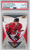 Graded 2007-08 Upper Deck UD Jonathan Toews #43 Rookie Class RC Hockey Card PSA 10 Gem Mint
