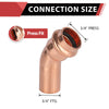 3/4" 45° Press Copper Street Elbow (Lead Free)