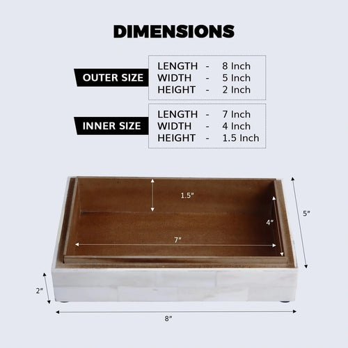 Decorative Box White Bone Inlay Collection White 8 Sizes