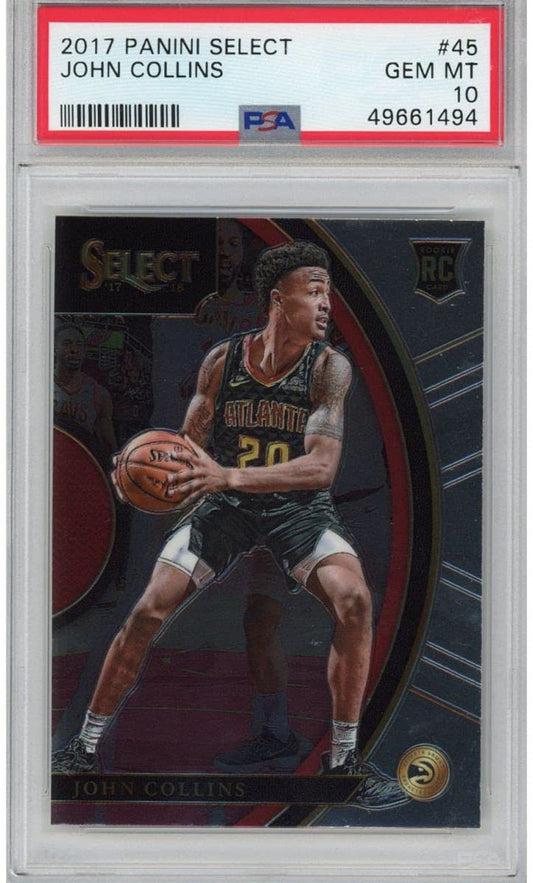 Graded 2017-18 Panini Select John Collins #45 Rookie RC Basketball Card PSA 10 Gem Mint
