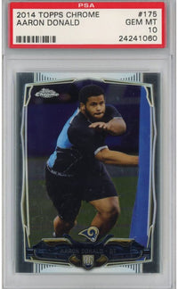 Graded 2014 Topps Chrome Aaron Donald #175 Rookie RC Football Card PSA 10 Gem Mint