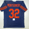 Autographed/Signed David Montgomery Chicago Retro Blue Football Jersey JSA COA