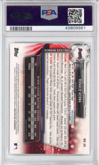 Graded 2017 Topps Bowman Draft Ronald Acuna Jr. #BD39 Rookie RC Baseball Card PSA 10 Gem Mint