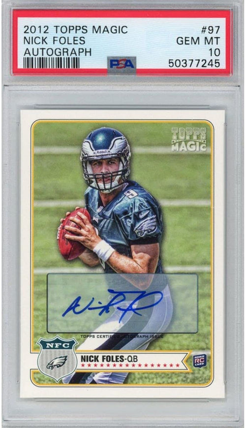 Graded 2012 Topps Magic Nick Foles #97 Rookie RC Autograph Football Card PSA 10 Gem Mint