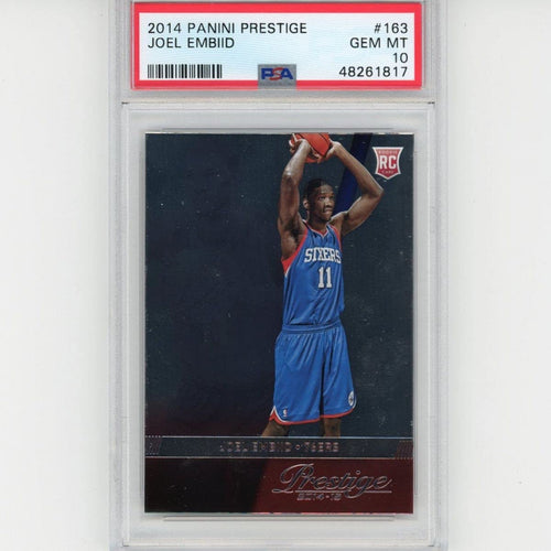 Graded 2014-15 Panini Prestige Joel Embiid #163 Rookie RC Basketball Card PSA 10 Gem Mint