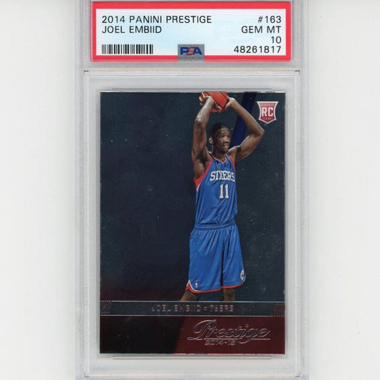 Graded 2014-15 Panini Prestige Joel Embiid #163 Rookie RC Basketball Card PSA 10 Gem Mint