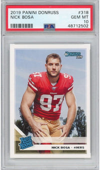 Graded 2019 Panini Donruss Nick Bosa #318 Rookie RC Football Card PSA 10 Gem Mint