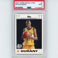 Graded 2007-08 Topps Kevin Durant #2 White Border Rookie RC Basketball Card PSA 9 Mint