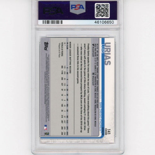 Graded 2019 Topps Chrome Luis Urias #141 Pink Refractor Rookie RC Baseball Card PSA 10 Gem Mint