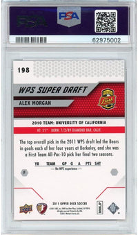 Graded 2011 Upper Deck UD MLS Alex Morgan #198 Rookie RC Soccer Card PSA 10 Gem Mint