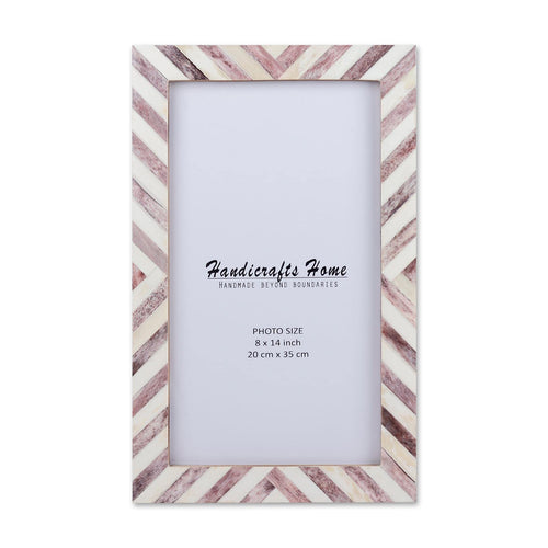 Poster Frames Chevron Collection Bone Inlay, Brown, 5 Sizes